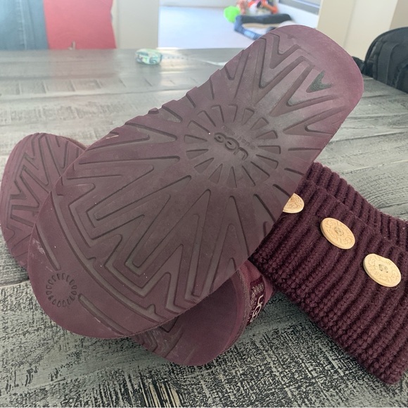 UGG Classic Cardy Knit Burgundy High Boots, Size 7, Preloved - Picture 9 of 9